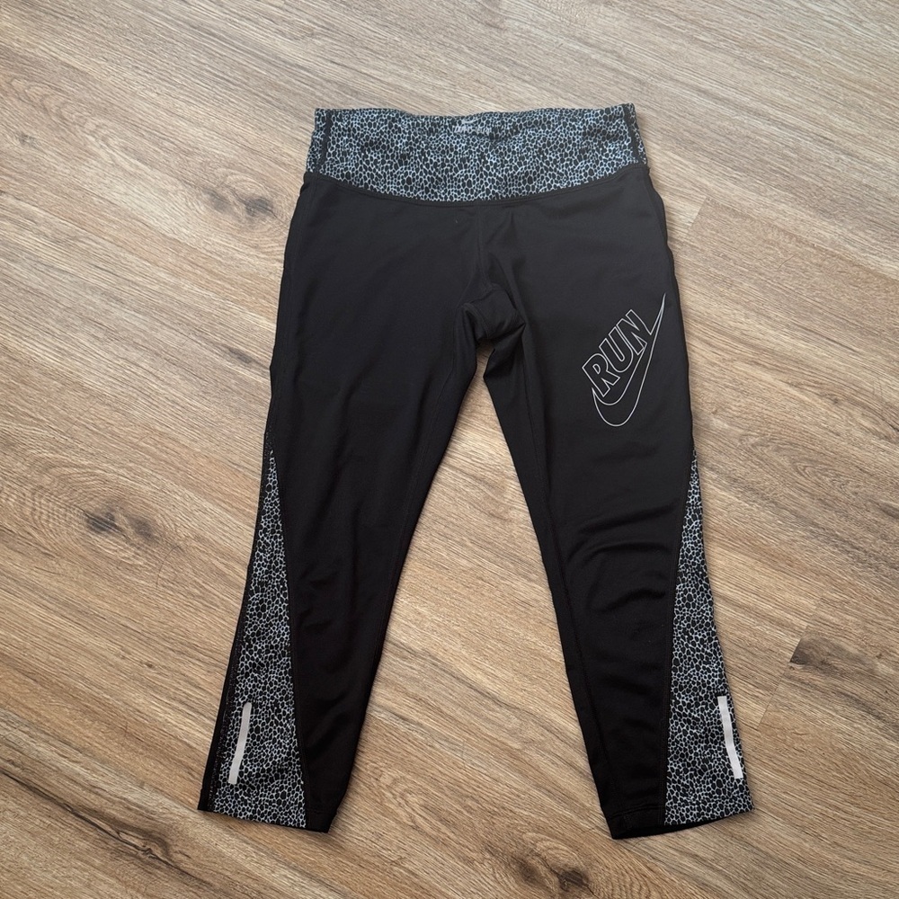 Women’s Nike Black and Gray Running Leggings